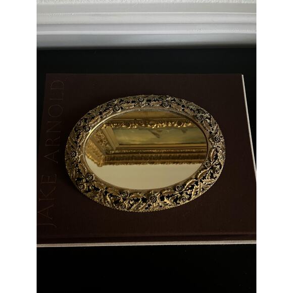 Vintage Brass Mirrored Tray - Picture 3 of 6